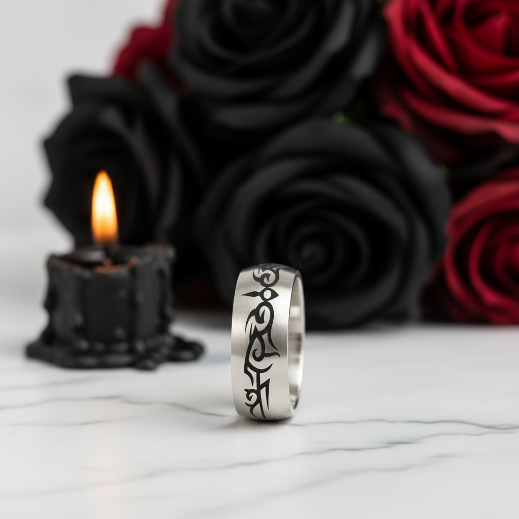 Tribal Design Gothic Men's Ring Band