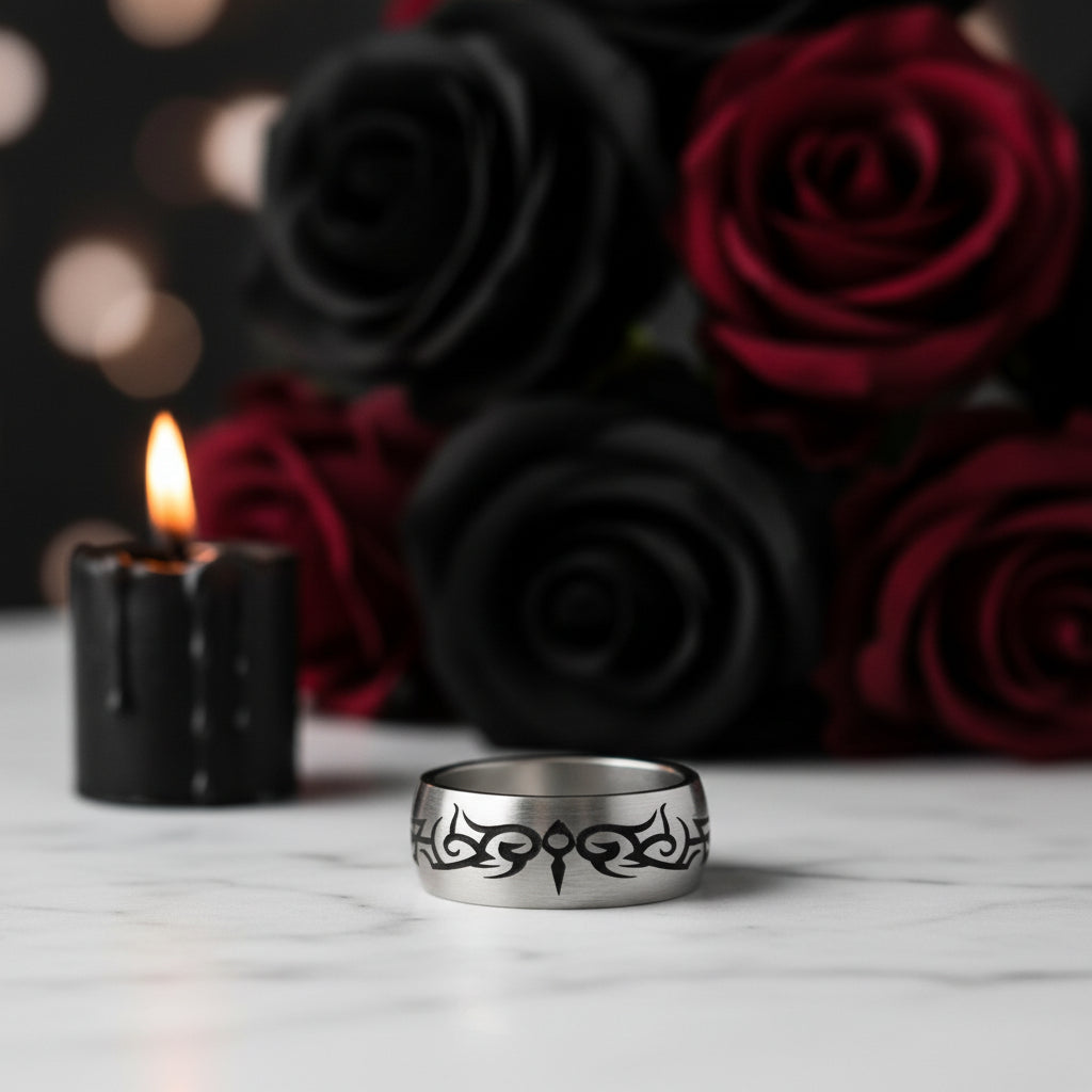 Tribal Design Gothic Men's Ring Band
