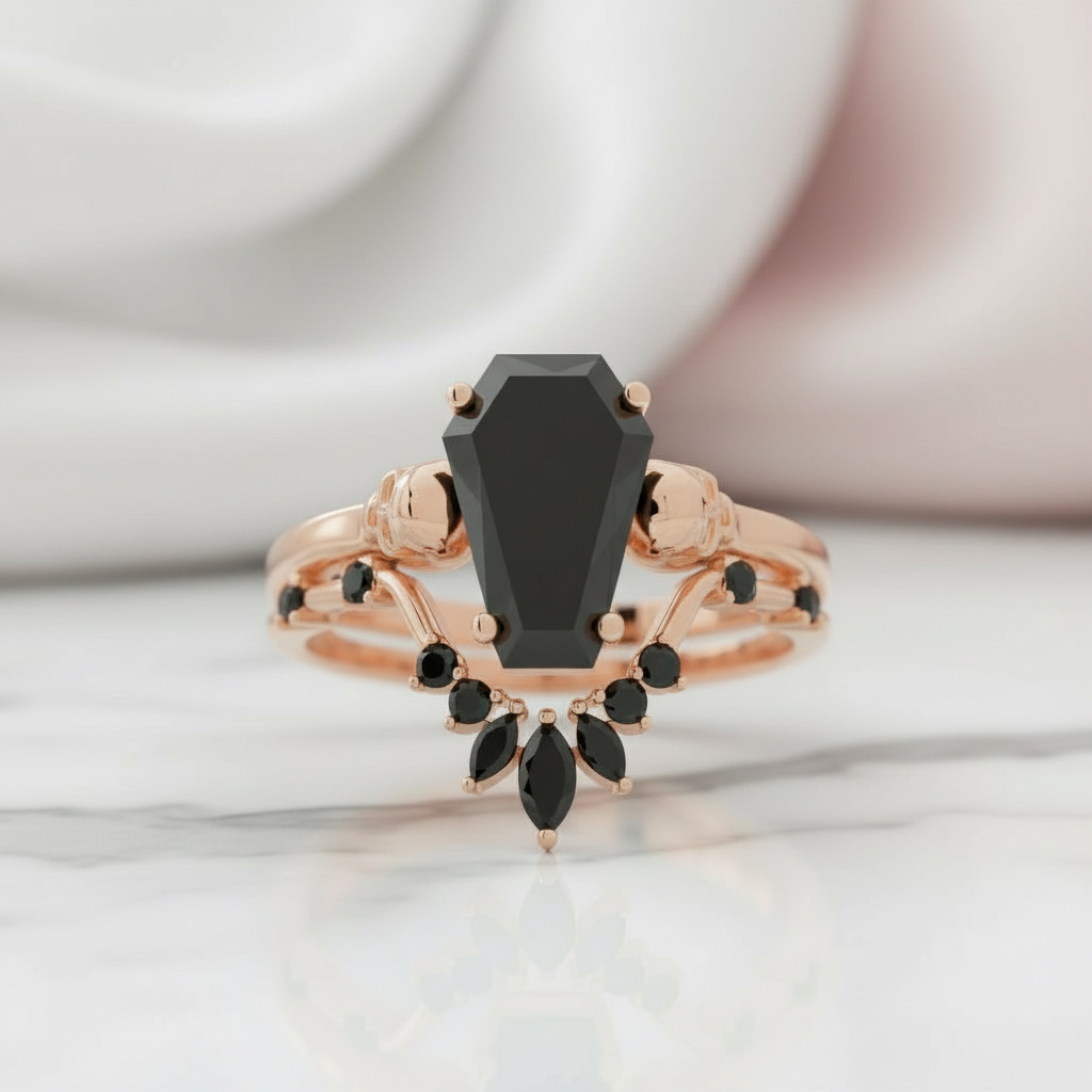 True Love Rings- 14k White Gold Limited Coffin Cut Diamond Option Rings