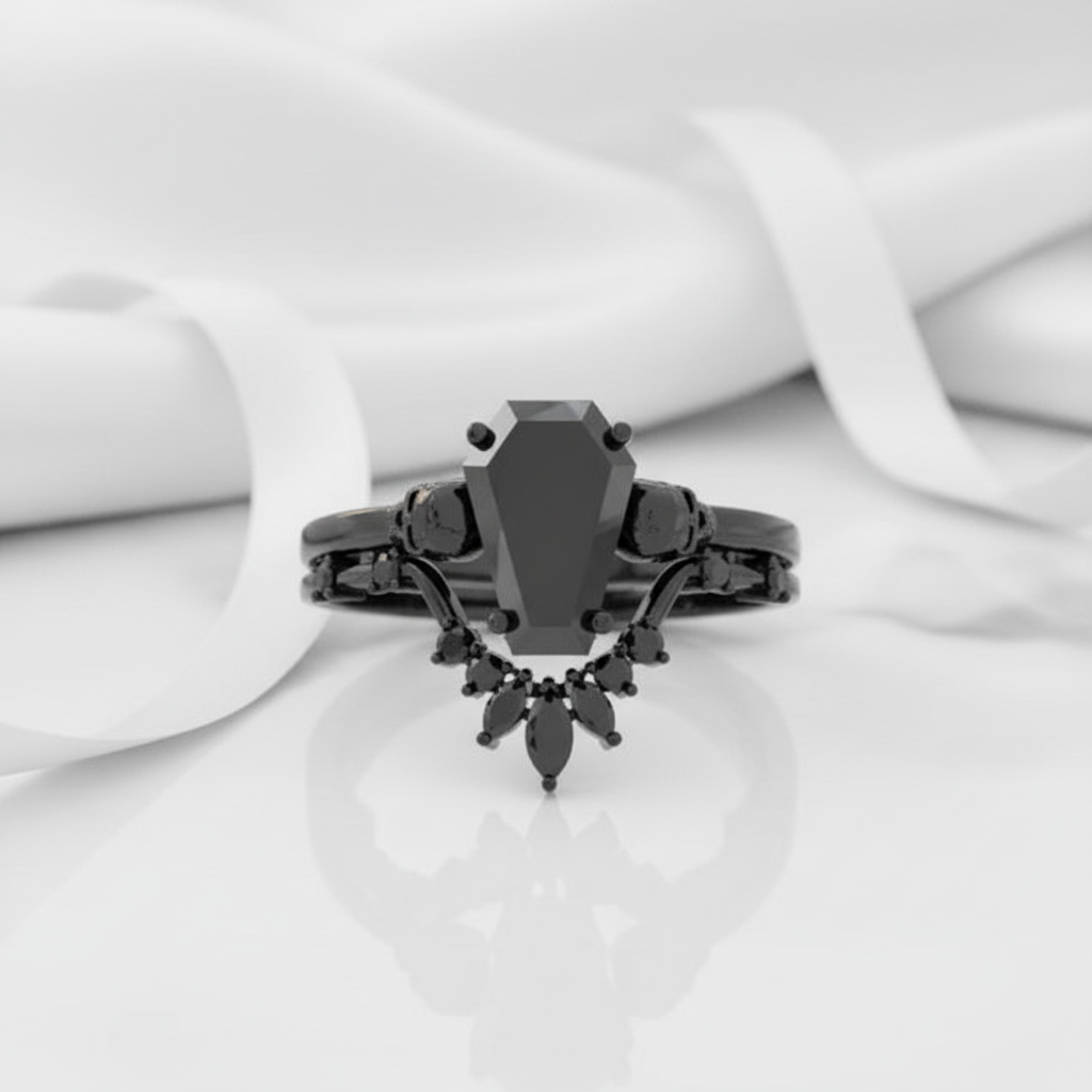 True Love Rings- 14k White Gold Limited Coffin Cut Diamond Option Rings