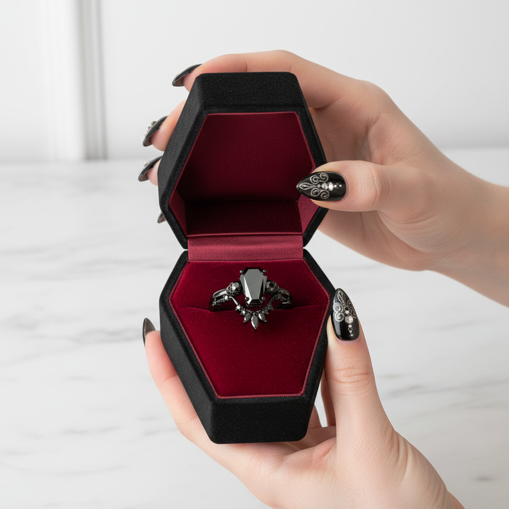 True Love Rings- 14k White Gold Limited Coffin Cut Diamond Option Rings