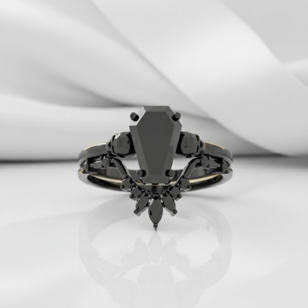 True Love Rings- 14k White Gold Limited Coffin Cut Diamond Option Rings