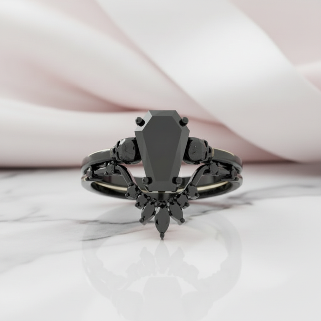 True Love Rings- 14k White Gold Limited Coffin Cut Diamond Option Rings