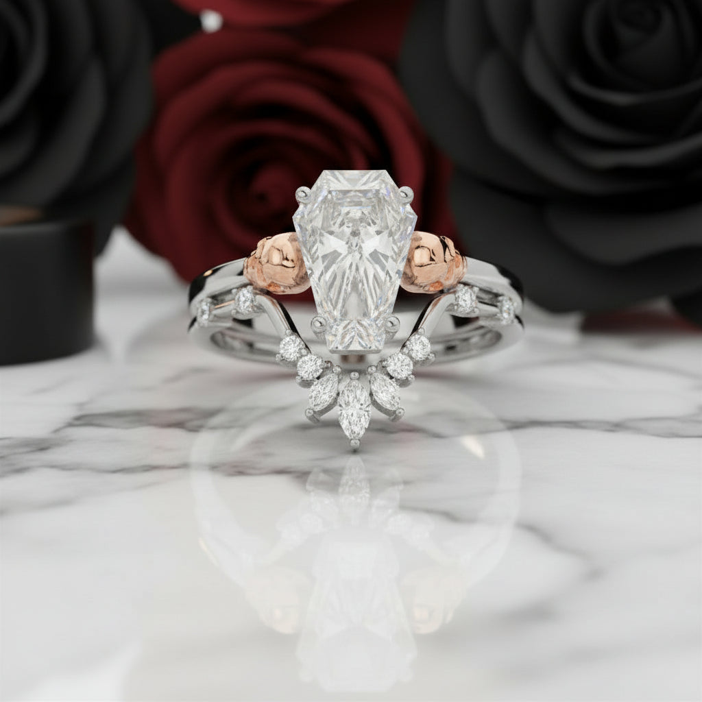 True Love Rings- 14k White Gold Limited Coffin Cut Diamond Option Rings