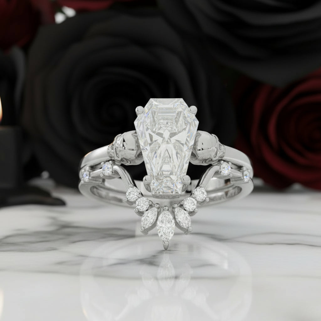 True Love Rings- 14k White Gold Limited Coffin Cut Diamond Option Rings