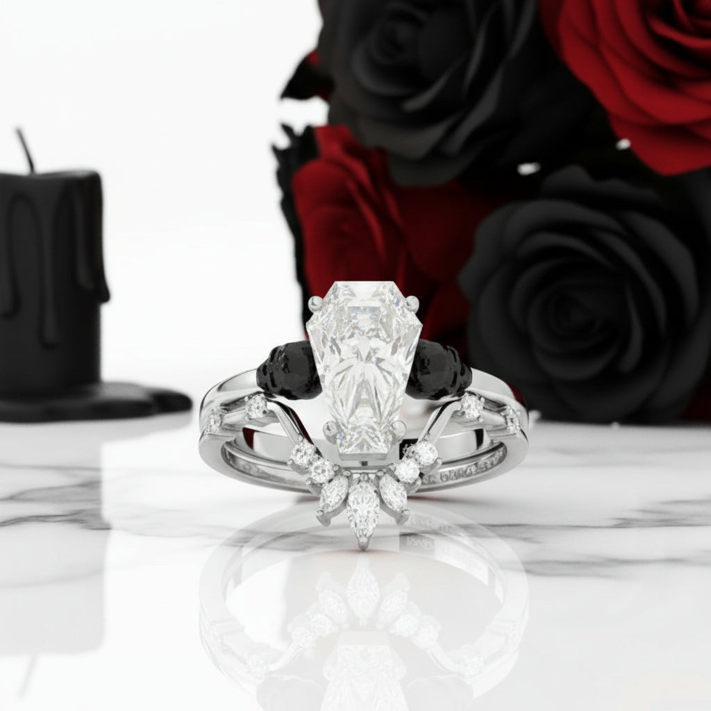 True Love Rings- 14k White Gold Limited Coffin Cut Diamond Option Rings
