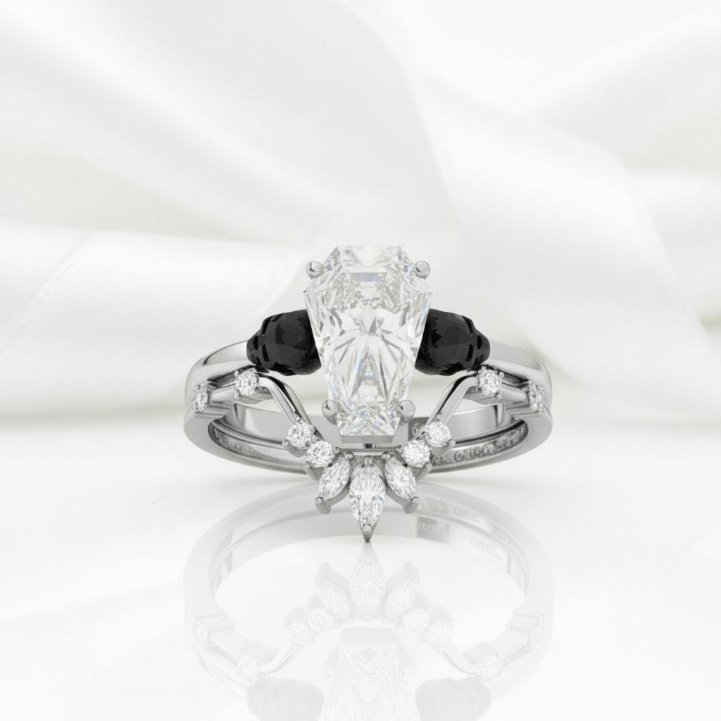 True Love Rings- 14k White Gold Limited Coffin Cut Diamond Option Rings