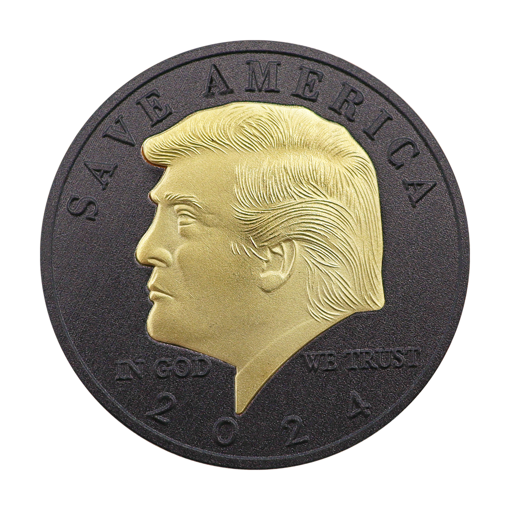 trump black gold coin front