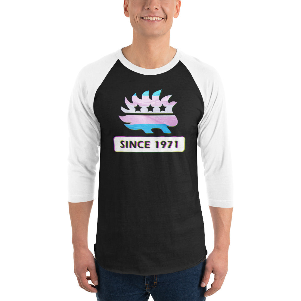 LGBTQ Porcupine Since 1971 3/4 sleeve raglan shirt