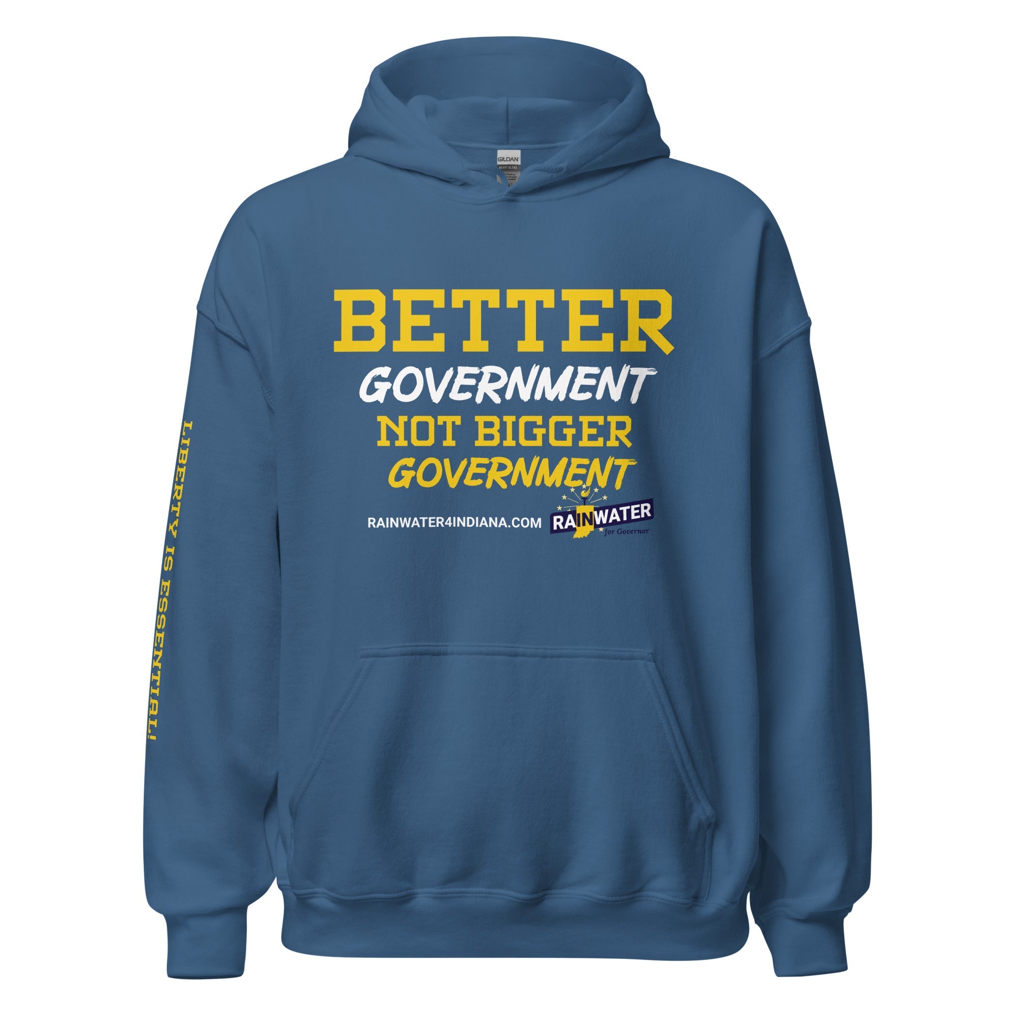 Better Government not Bigger Government - Rainwater for Indiana Unisex Hoodie