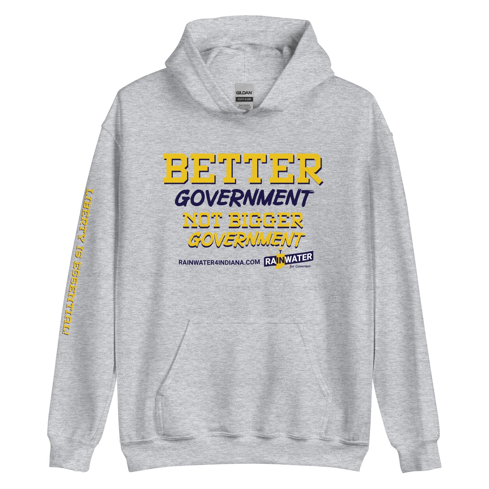 Better Government not Bigger Government - Rainwater for Indiana Unisex Hoodie