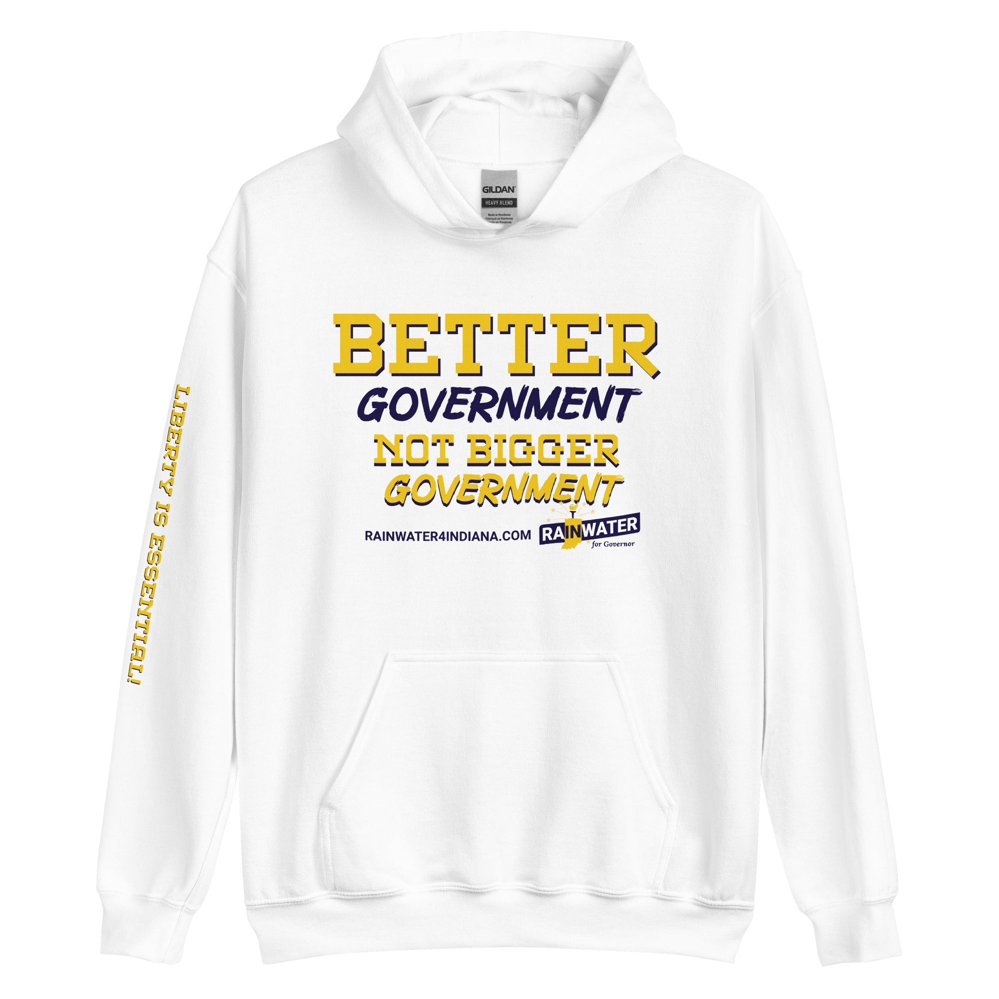 Better Government not Bigger Government - Rainwater for Indiana Unisex Hoodie