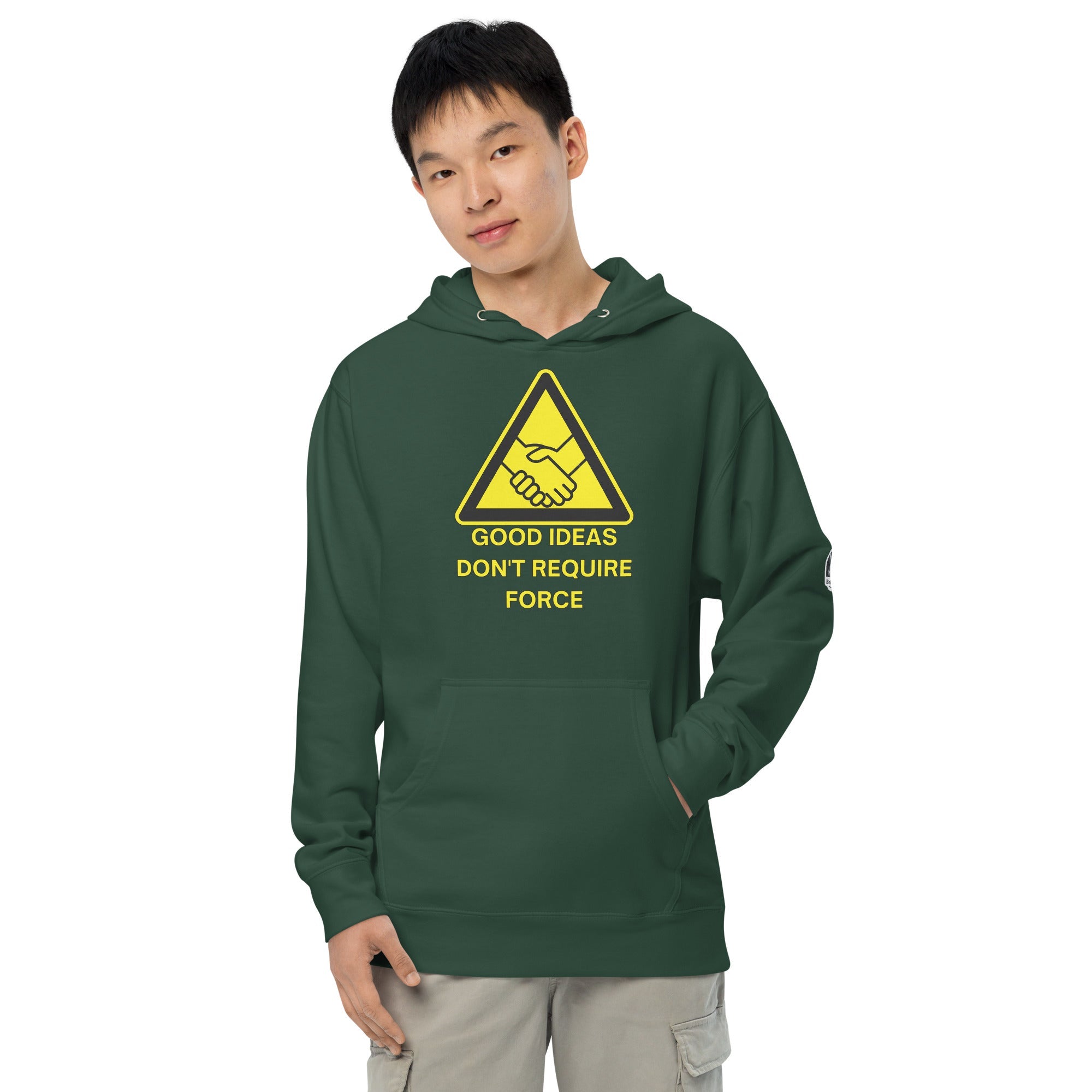 Good Ideas Don't Require Force Unisex midweight hoodie
