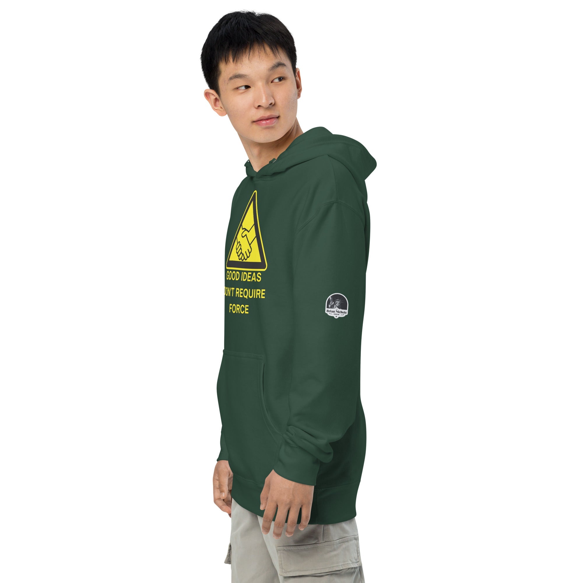 Good Ideas Don't Require Force Unisex midweight hoodie