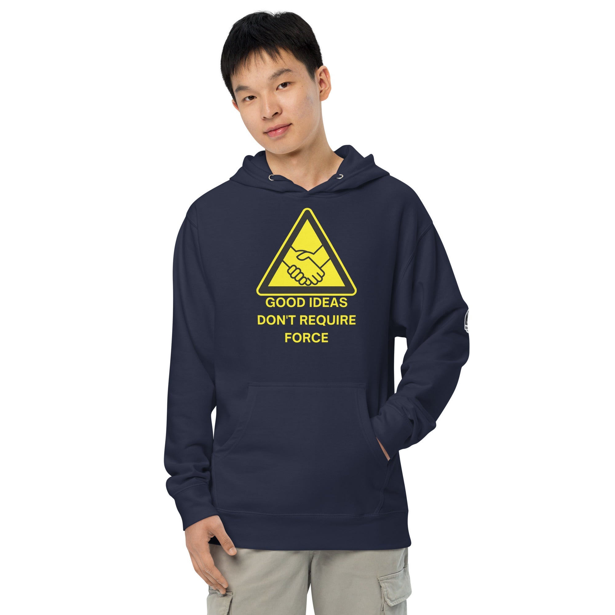 Good Ideas Don't Require Force Unisex midweight hoodie
