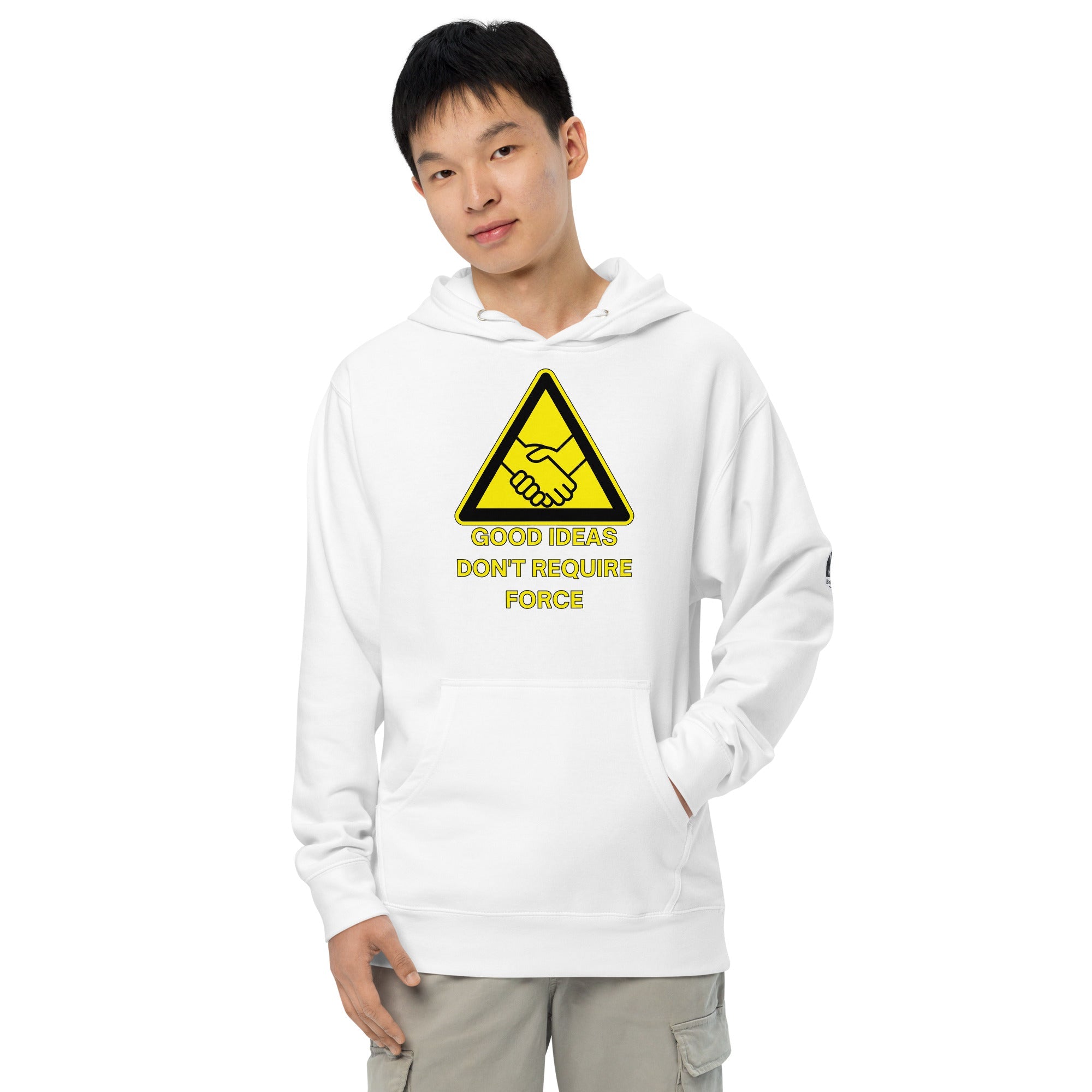 Good Ideas Don't Require Force Unisex midweight hoodie
