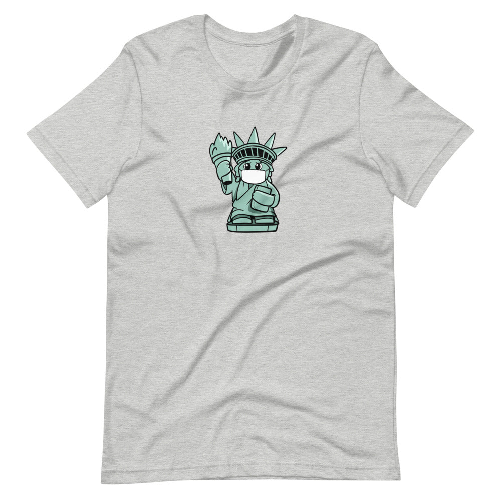 Masked Liberty Cartoon Short Sleeve Unisex T-Shirt