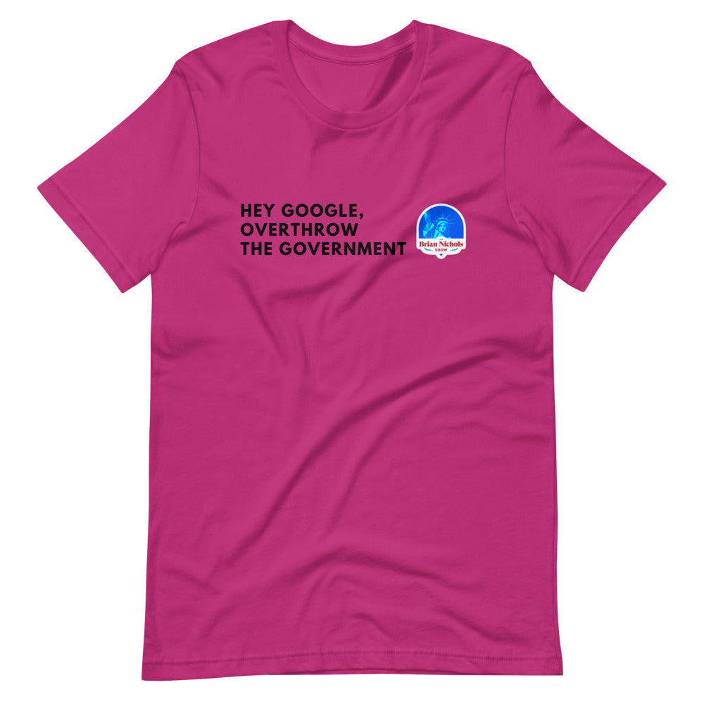 Hey Google, Overthrow the Government Short-Sleeve Unisex T-Shirt