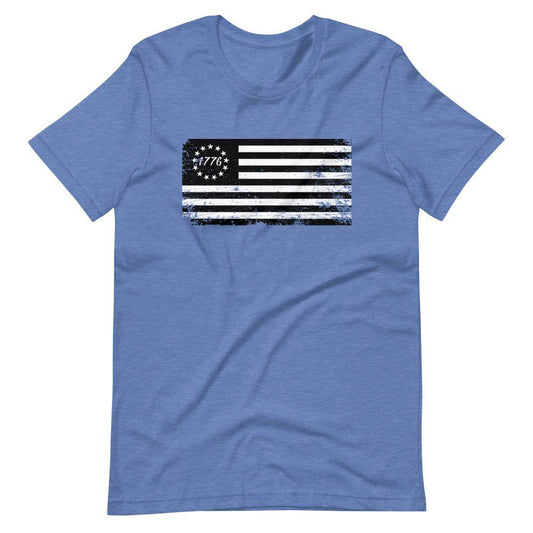 Betsy Ross Flag Black 1776 Distressed Short-Sleeve Unisex T-Shirt
