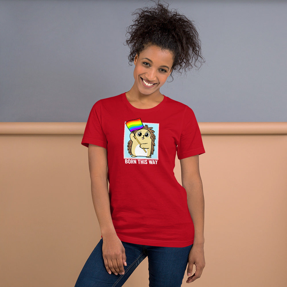 Born This Way LGBT Pride Cartoon Porcupine Short-Sleeve Unisex T-Shirt