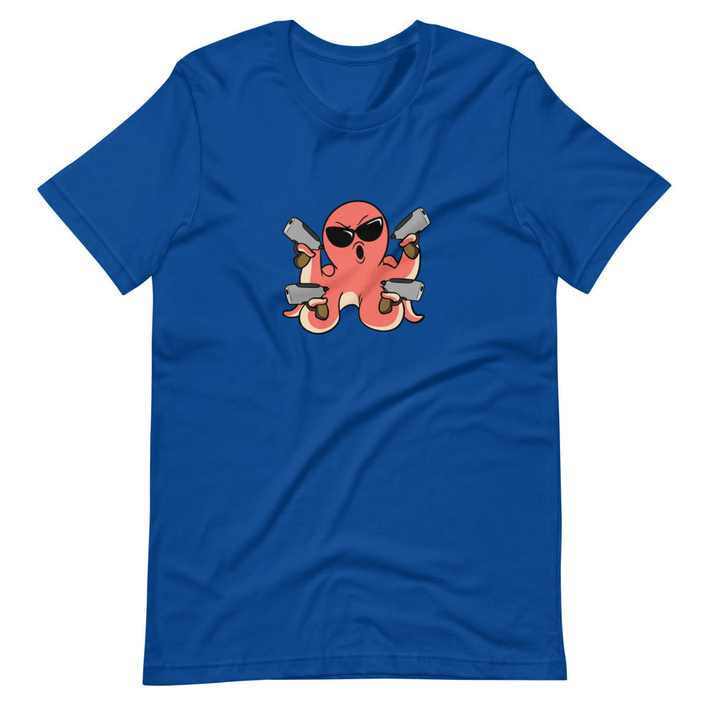 Second Amendment Octopus Cartoon Short Sleeve Unisex T-Shirt