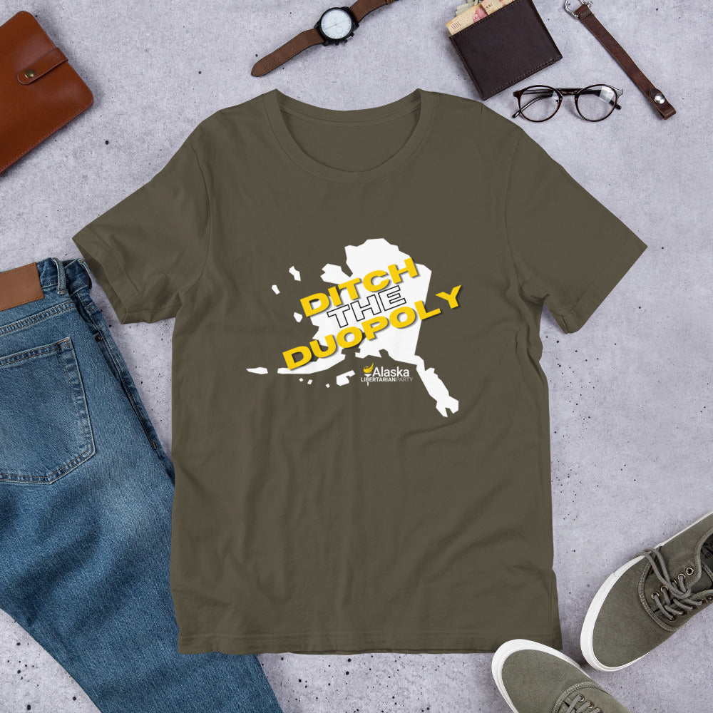Ditch the Duopoly - Alaska LP Short-Sleeve Unisex T-Shirt