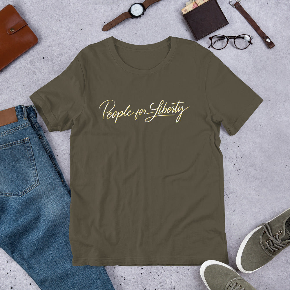 People for Liberty (Script) Unisex T-Shirt