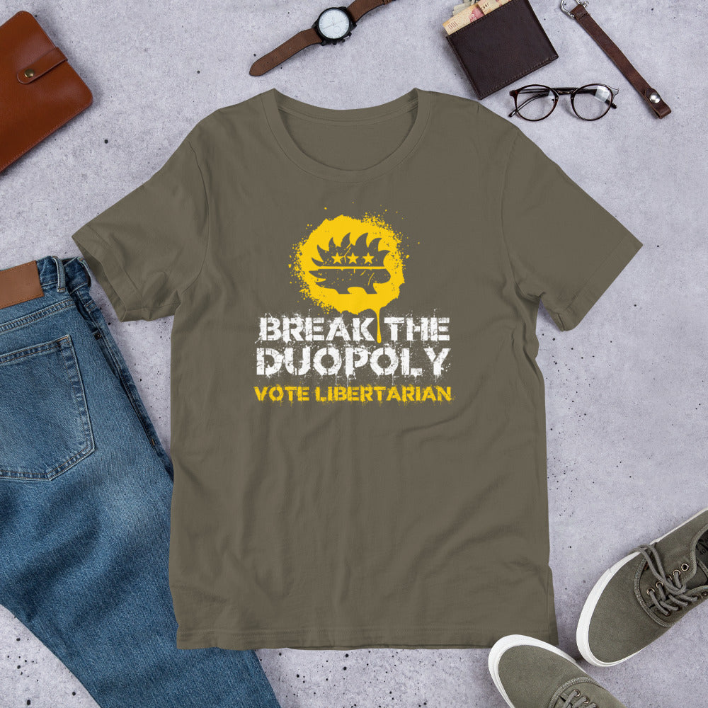 Break the Duopoly - Vote Libertarian Unisex t-shirt