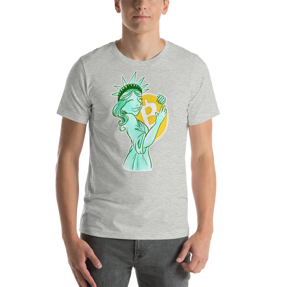 Bitcoin Statue of Liberty Short-sleeve unisex t-shirt