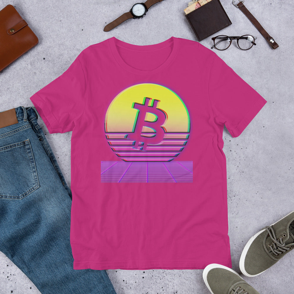 Bitcoin Sun Aesthetic Short-Sleeve Unisex T-Shirt