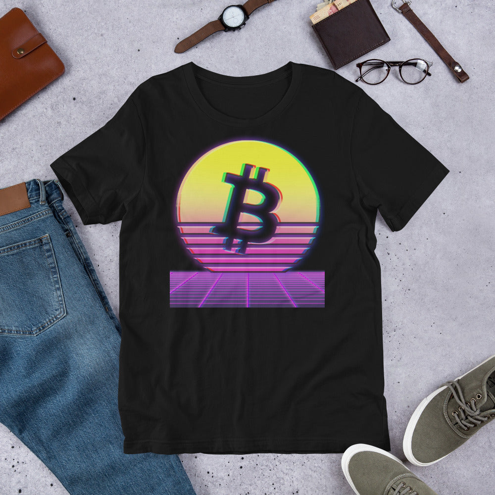 Bitcoin Sun Aesthetic Short-Sleeve Unisex T-Shirt