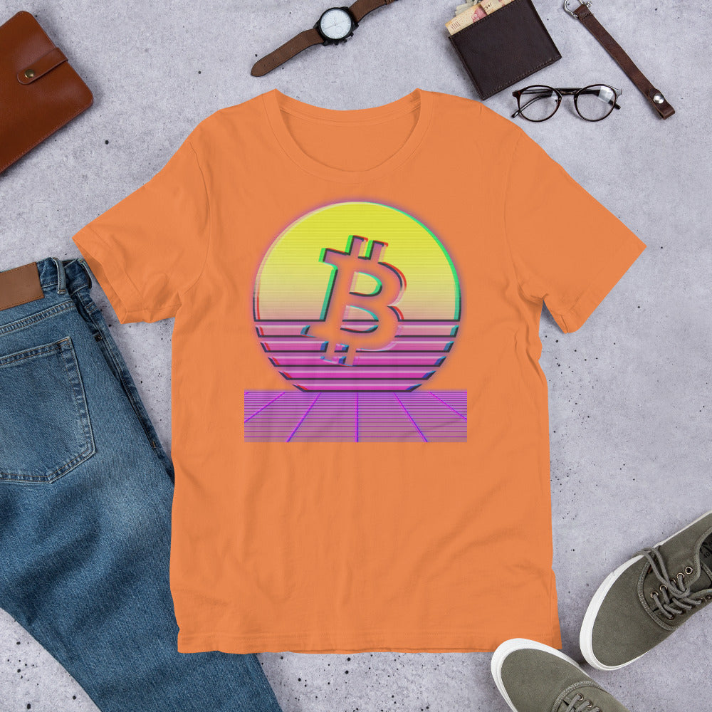 Bitcoin Sun Aesthetic Short-Sleeve Unisex T-Shirt