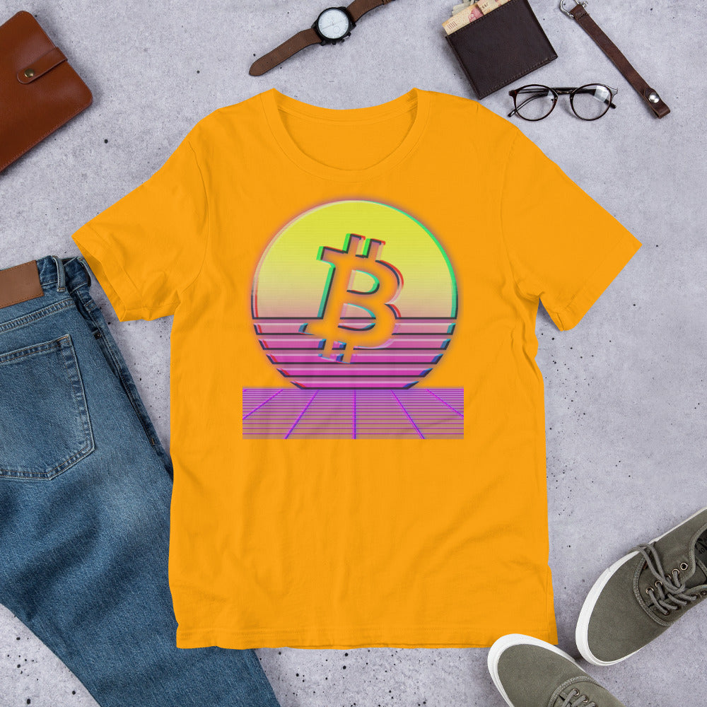 Bitcoin Sun Aesthetic Short-Sleeve Unisex T-Shirt