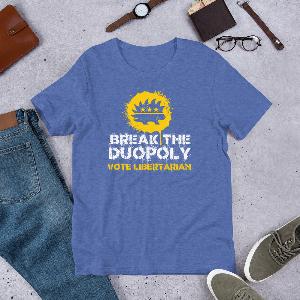 Break the Duopoly - Vote Libertarian Unisex t-shirt