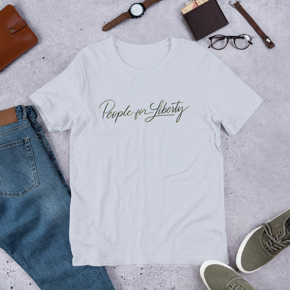 People for Liberty (Script) Unisex T-Shirt