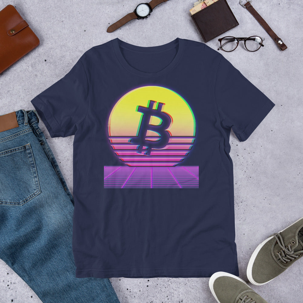 Bitcoin Sun Aesthetic Short-Sleeve Unisex T-Shirt