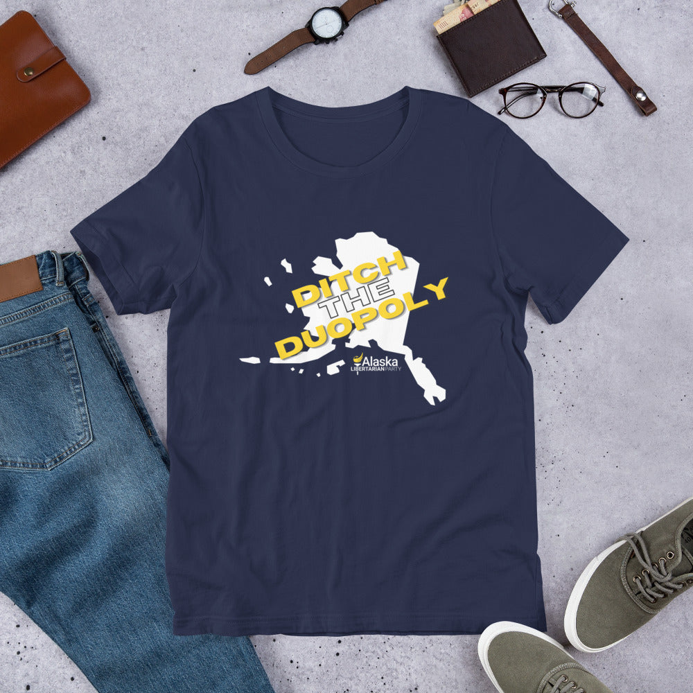 Ditch the Duopoly - Alaska LP Short-Sleeve Unisex T-Shirt
