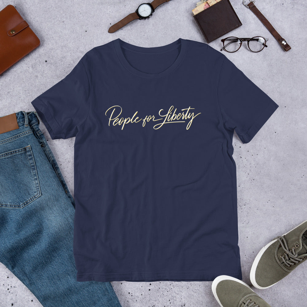 People for Liberty (Script) Unisex T-Shirt