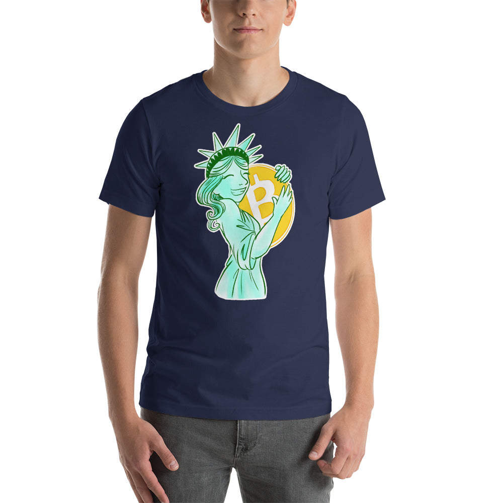 Bitcoin Statue of Liberty Short-sleeve unisex t-shirt