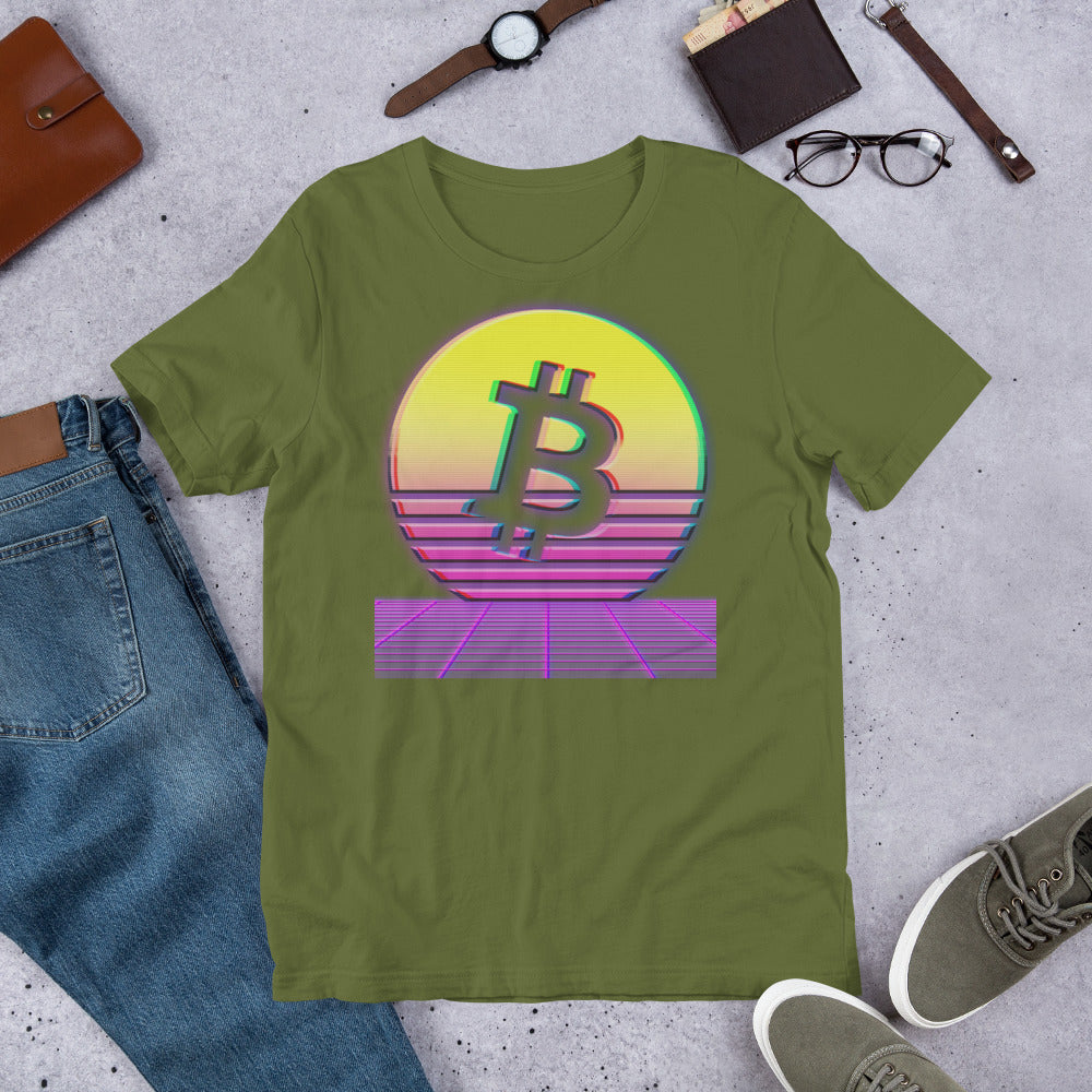 Bitcoin Sun Aesthetic Short-Sleeve Unisex T-Shirt