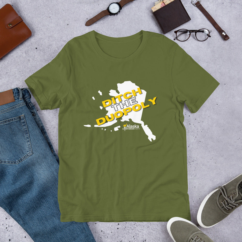 Ditch the Duopoly - Alaska LP Short-Sleeve Unisex T-Shirt