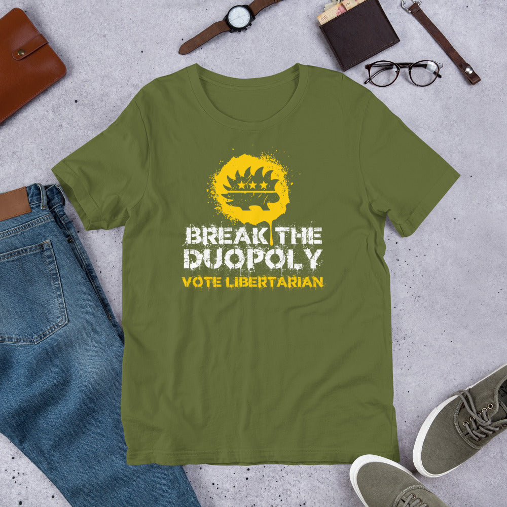 Break the Duopoly - Vote Libertarian Unisex t-shirt