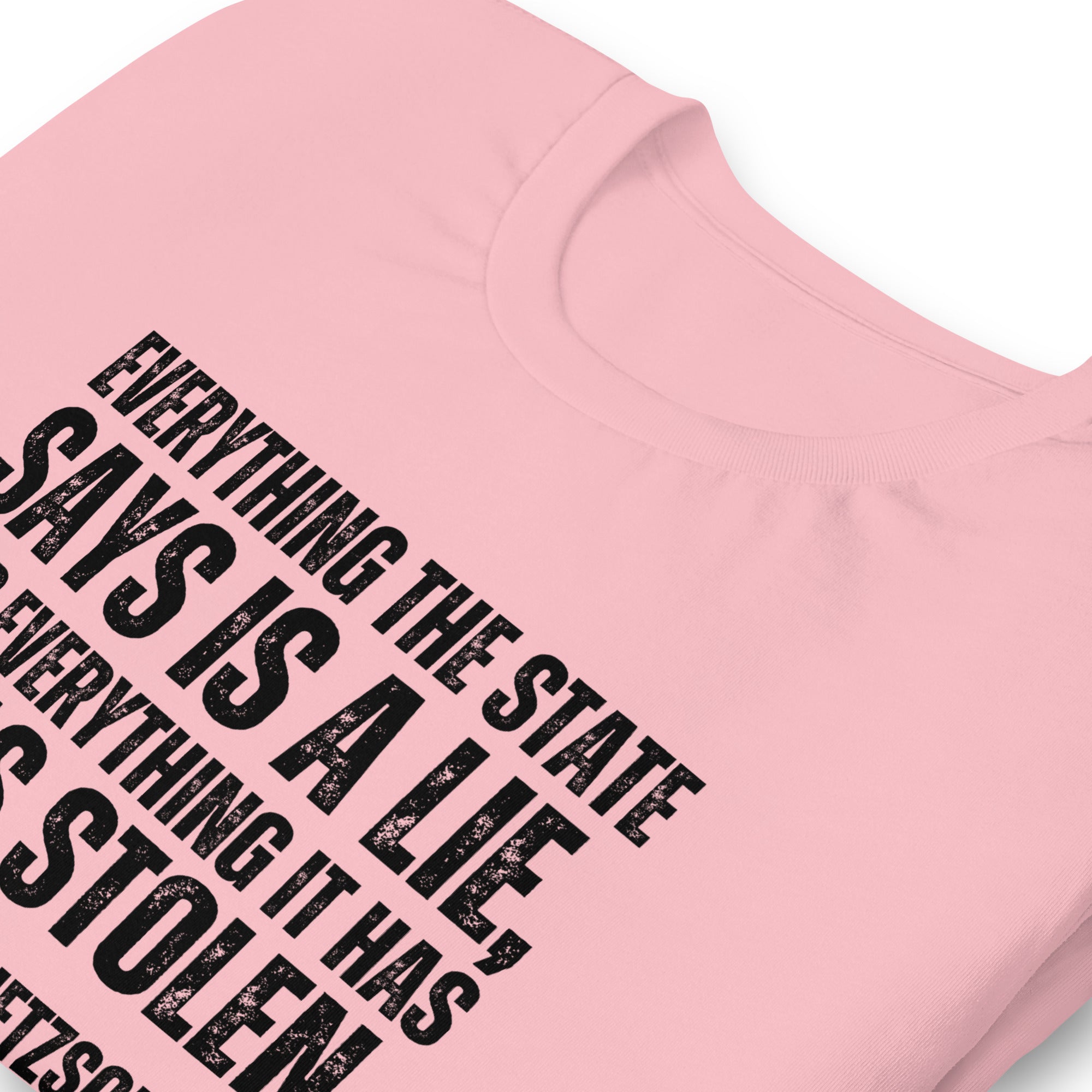 Everything the State says is a Lie, and Everything it has it has Stolen Unisex t-shirt