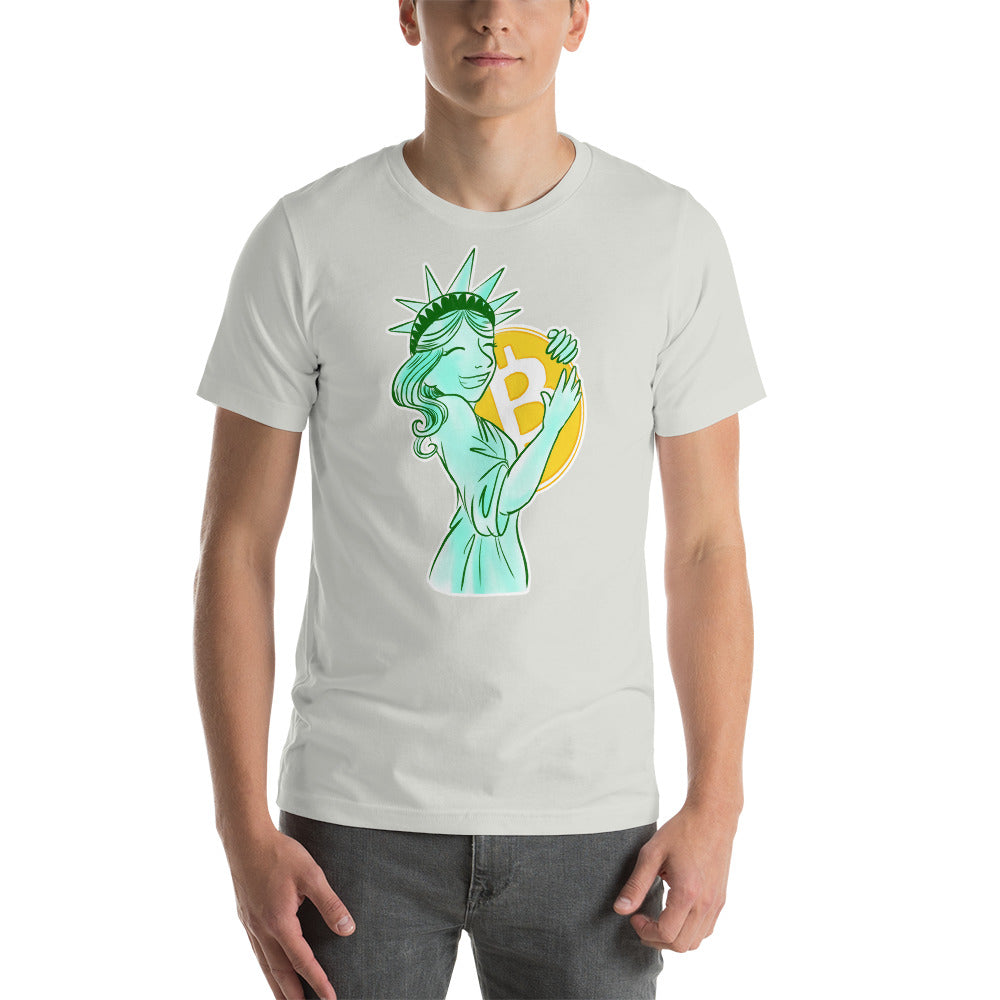 Bitcoin Statue of Liberty Short-sleeve unisex t-shirt