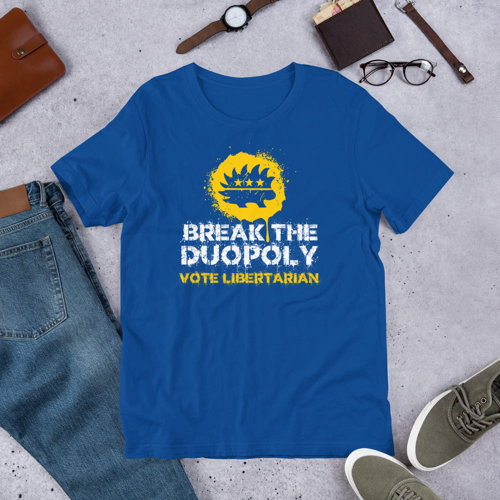 Break the Duopoly - Vote Libertarian Unisex t-shirt