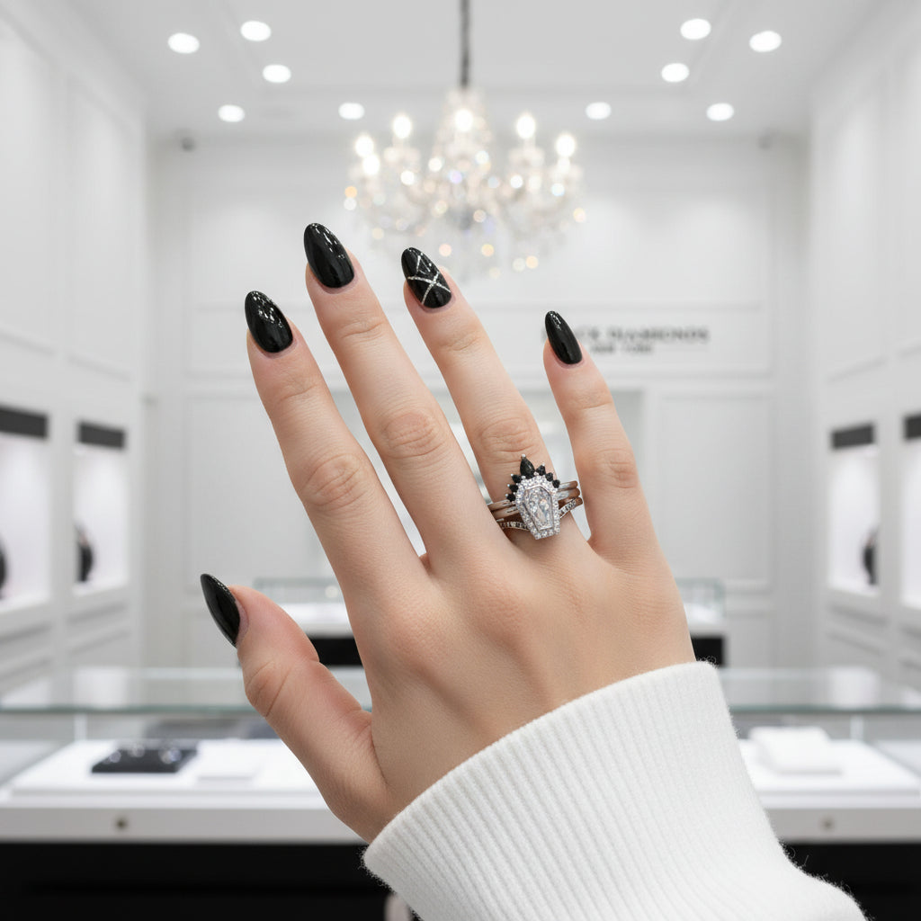 Until Death Rings- Limited Coffin Shape Diamond Option Wedding Rings