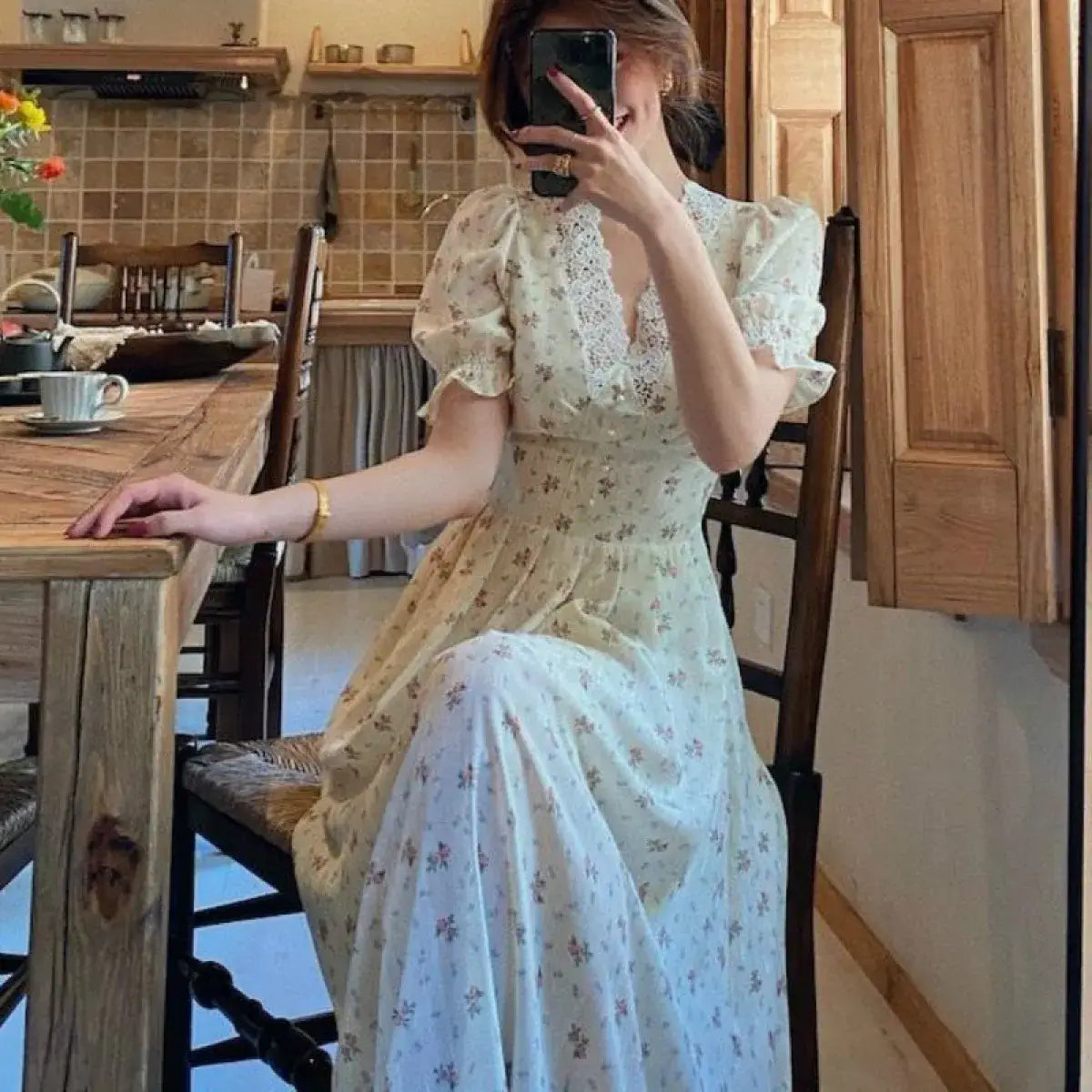 Vintage Floral Dress for Women