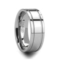 ANCHORAGE Men’s Tungsten Wedding Band with Dual Offset Grooves - 6mm or 8mm