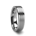 MILANA Women’s Tungsten Ring – Flat Brushed Center with Polished Edges, 4mm or 6mm