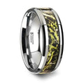 MOOR Tungsten Carbide Wedding Band with Green Marsh Camo Inlay - 8mm